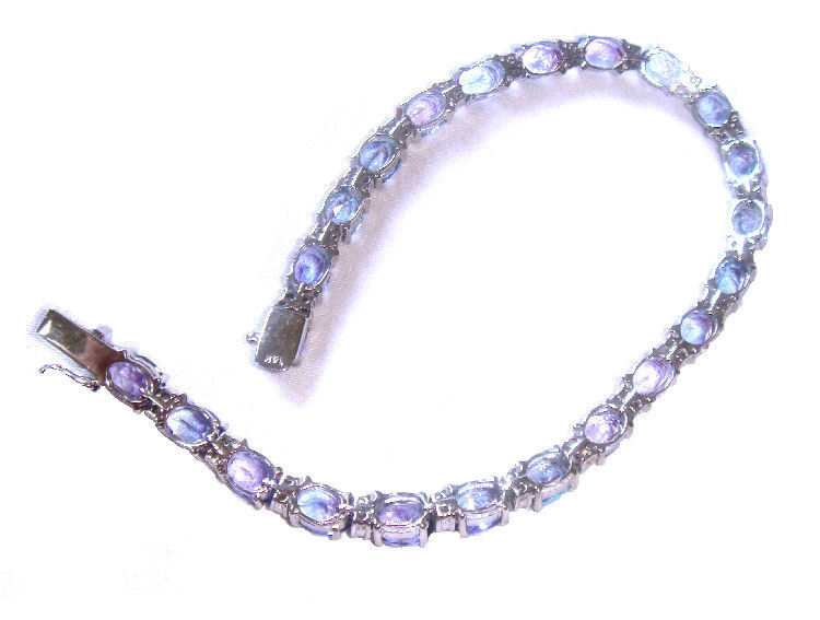 19.30ct Tanzanite & Diamond Bracelet in 14K White Gold