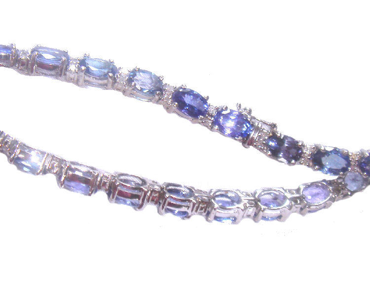 19.30ct Tanzanite & Diamond Bracelet in 14K White Gold