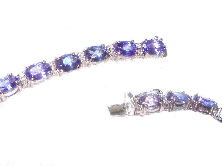 19.30ct Tanzanite & Diamond Bracelet in 14K White Gold