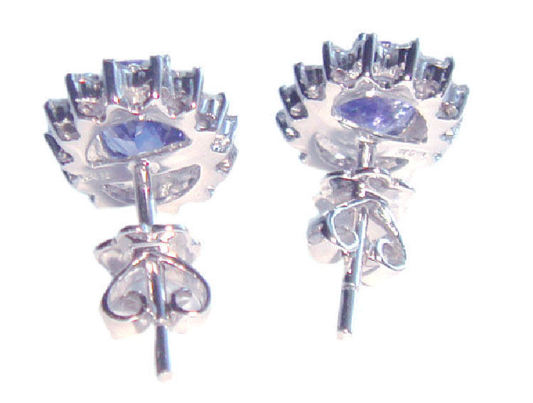 2.50ct Tanzanite & Diamond Earrings in 14K White Gold