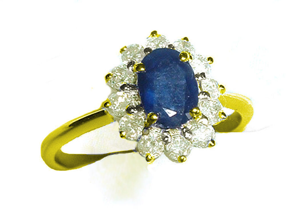 1.14ct Sapphire & Diamond Ring in 14K Yellow Gold
