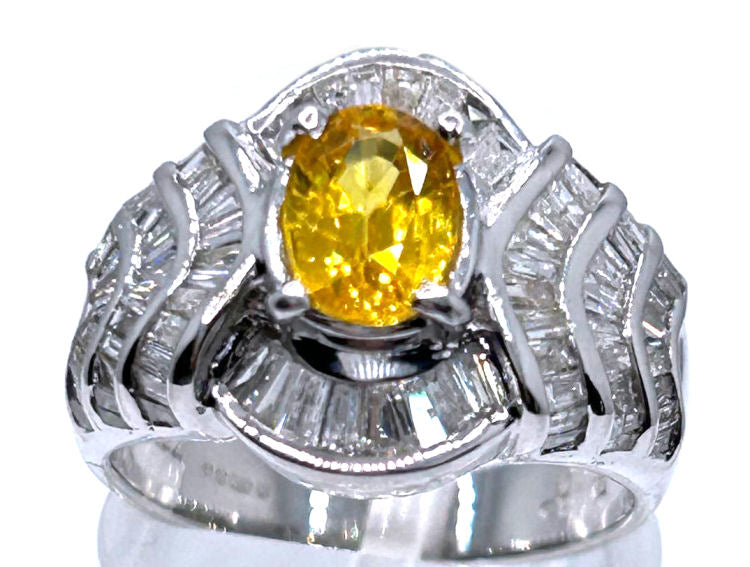 2.31ct Sapphire & Diamond Ring in 18K White Gold
