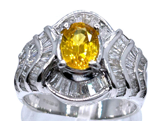2.31ct Sapphire & Diamond Ring in 18K White Gold