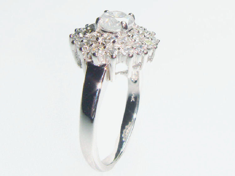 1.29ct Diamond Cluster Ring in 14K White Gold