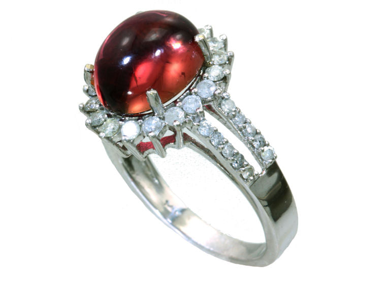10.46ct Pink Tourmaline & Diamond Ring in 14k White Gold