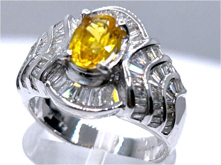 2.31ct Sapphire & Diamond Ring in 18K White Gold