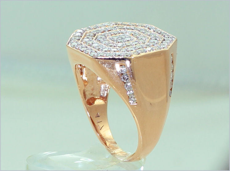 1.45ctw Diamond set in 10K Rose Gold Gent's Ring