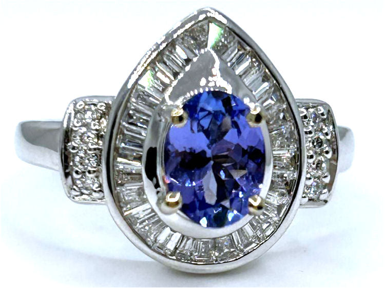 1.90ct Tanzanite & Diamond Ring in 18K White Gold