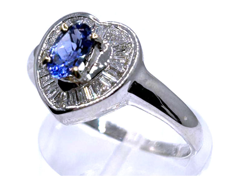 0.95ct Tanzanite & Diamond Diamond Ring in 18k White Gold