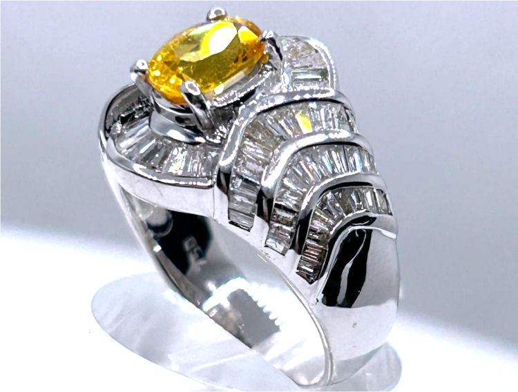 2.31ct Sapphire & Diamond Ring in 18K White Gold