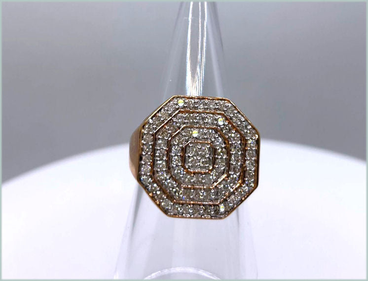 1.45ctw Diamond set in 10K Rose Gold Gent's Ring