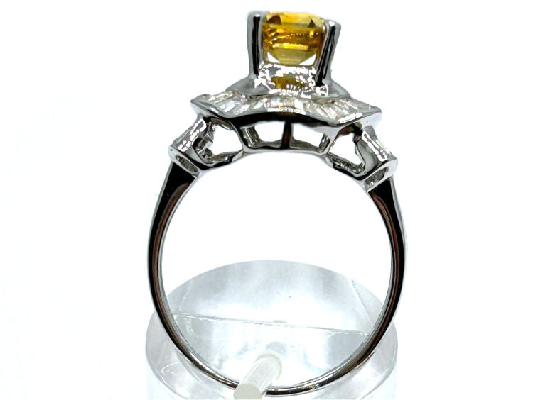 2.05 Carat Sapphire Diamond Ring in 18k White Gold