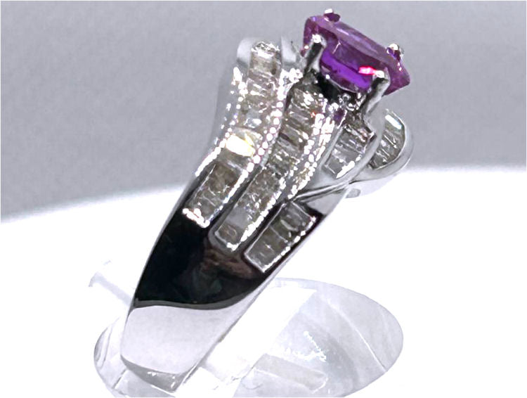 2.25ct Sapphire & Diamond Ring in 18K White Gold