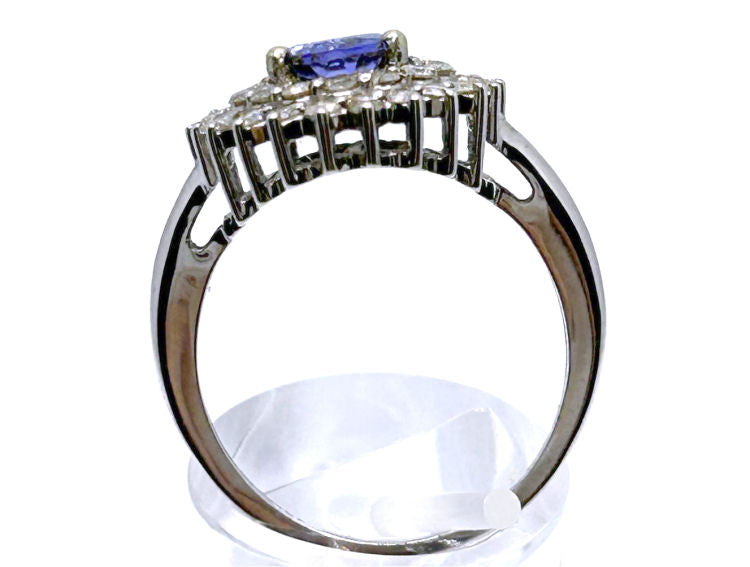 3.26 ctw Diamond and Tanzanite Set in 18K White Gold Ring