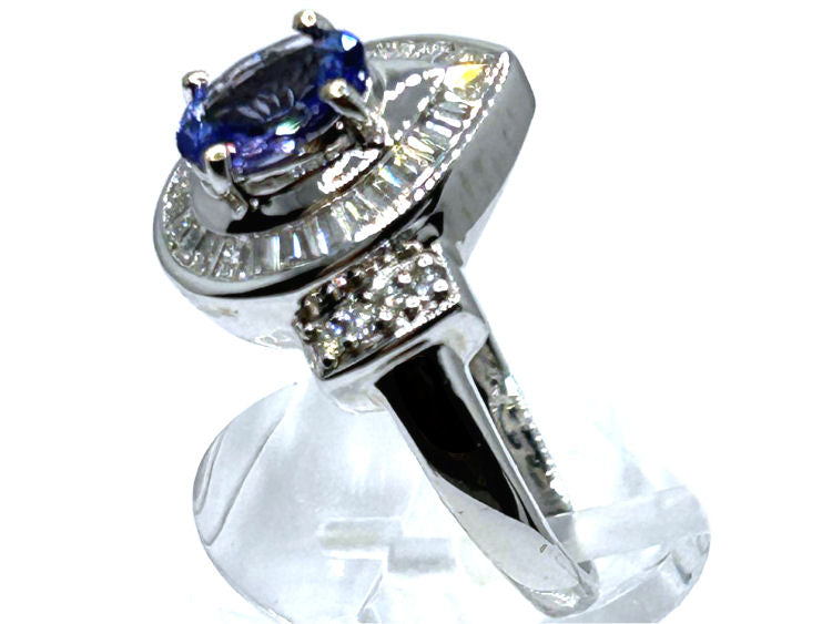 1.90ct Tanzanite & Diamond Ring in 18K White Gold