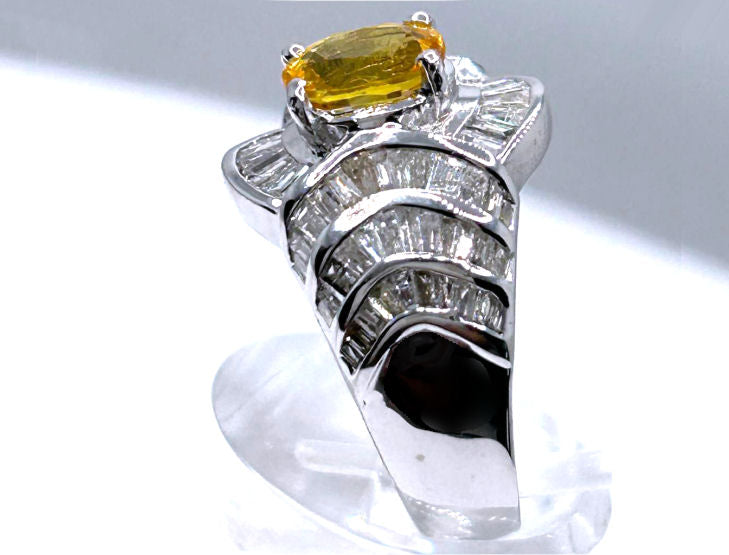 2.31ct Sapphire & Diamond Ring in 18K White Gold