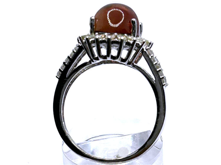 10.46ct Pink Tourmaline & Diamond Ring in 14k White Gold
