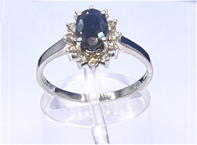 1.14ct Sapphire & Diamond Ring in 14K White Gold