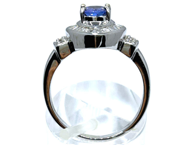 1.90ct Tanzanite & Diamond Ring in 18K White Gold