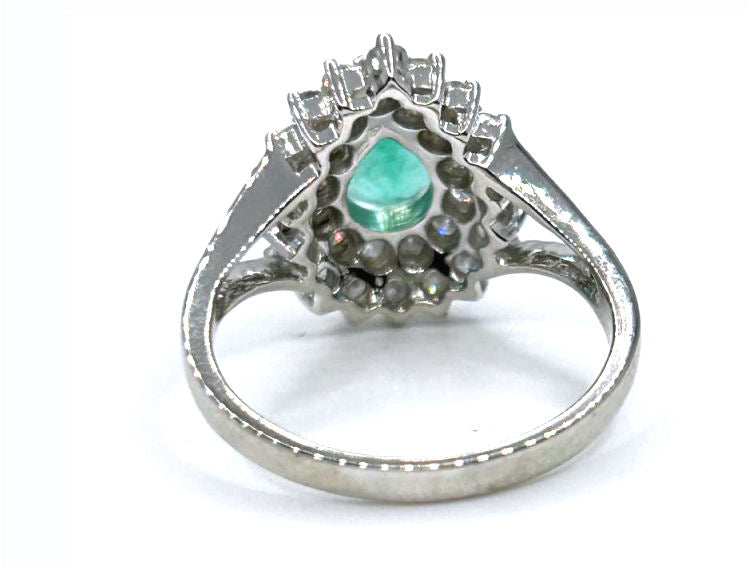 1.58ct Colombian Emerald & Diamond Ring in 18K White Gold