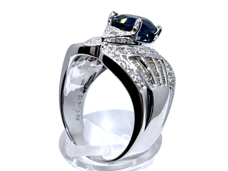 2.81ct Sapphire & Diamond Ring in 18K White Gold
