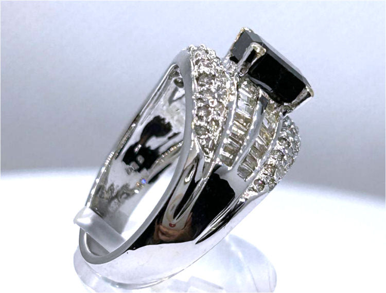 2.06ct White & Black Diamond Ring in 14k White Gold