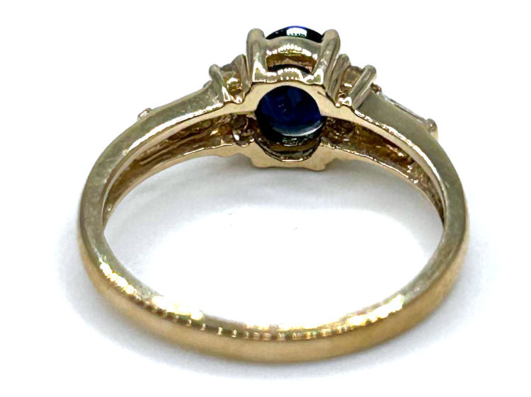 0.95ctw Diamond and Sapphire In 14K Yellow Gold Ring