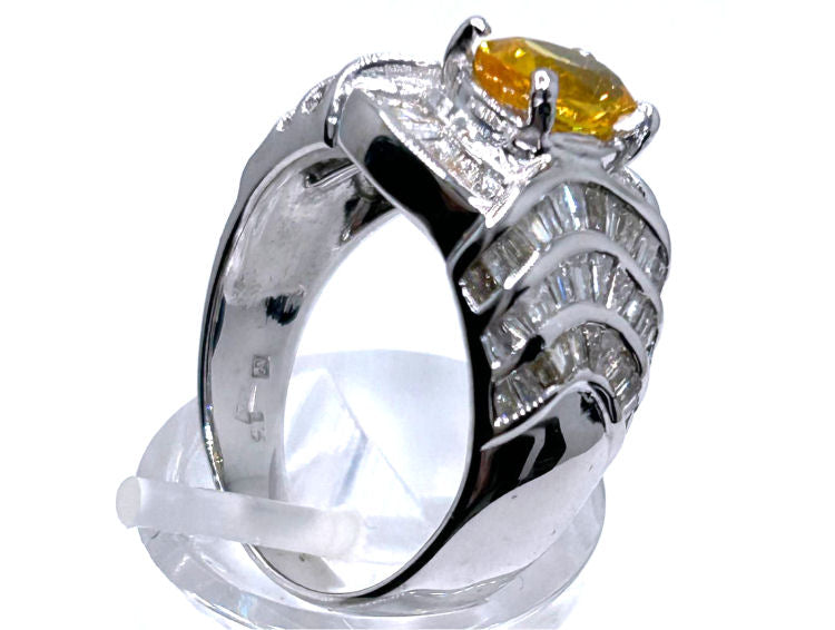2.31ct Sapphire & Diamond Ring in 18K White Gold