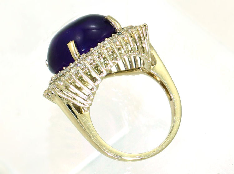 16.93ctw Diamond and Amethyst Set in 18K Yellow Gold Ring