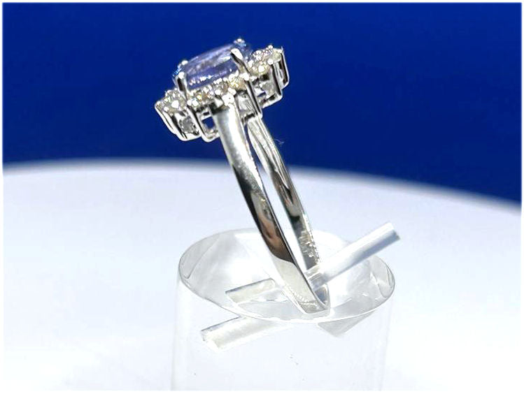 1.14ct Tanzanite & Diamond Ring in 14K White Gold