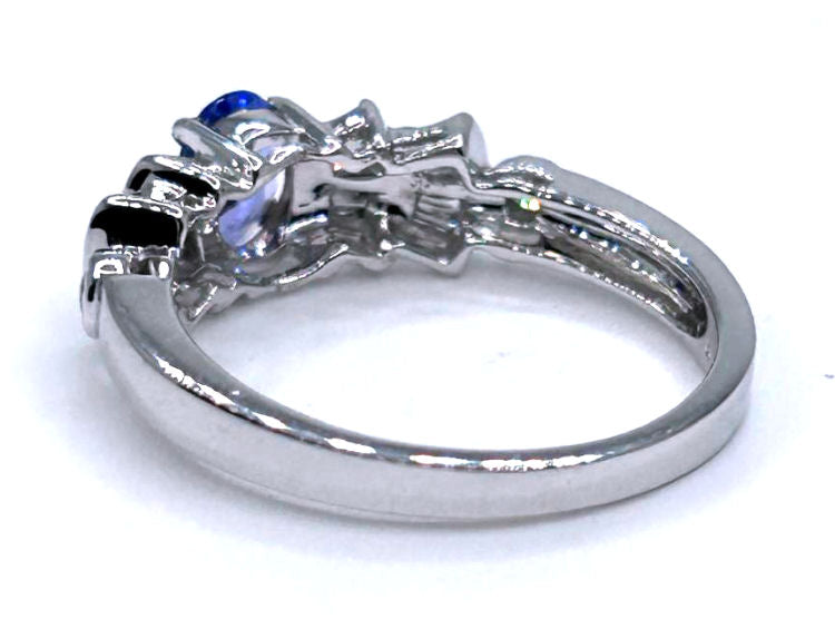 0.84ct Tanzanite & Diamond Ring in 18K White Gold