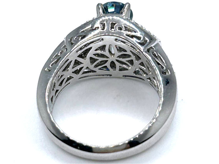 1.91ct Ceylon Sapphire & Diamond Ring in 18K White Gold