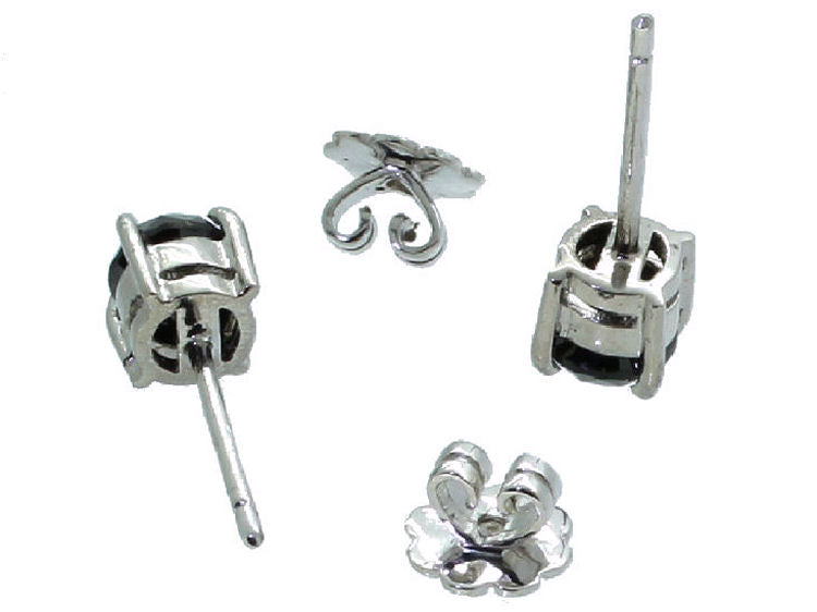 1.50ct Black Diamond Earrings in 14K White Gold