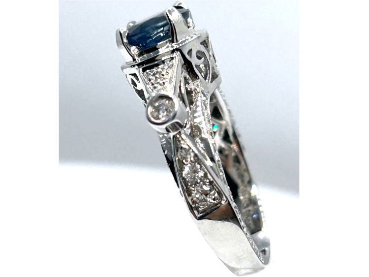 2.57ct Ceylon Sapphire & Diamond Ring in 18K White Gold