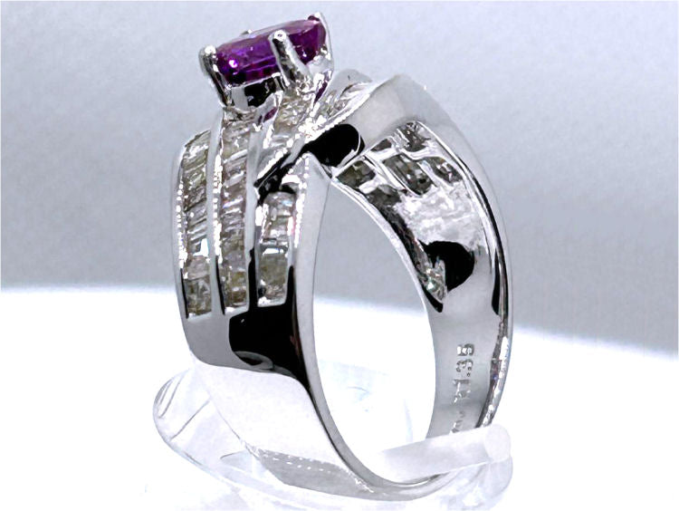 2.25ct Sapphire & Diamond Ring in 18K White Gold