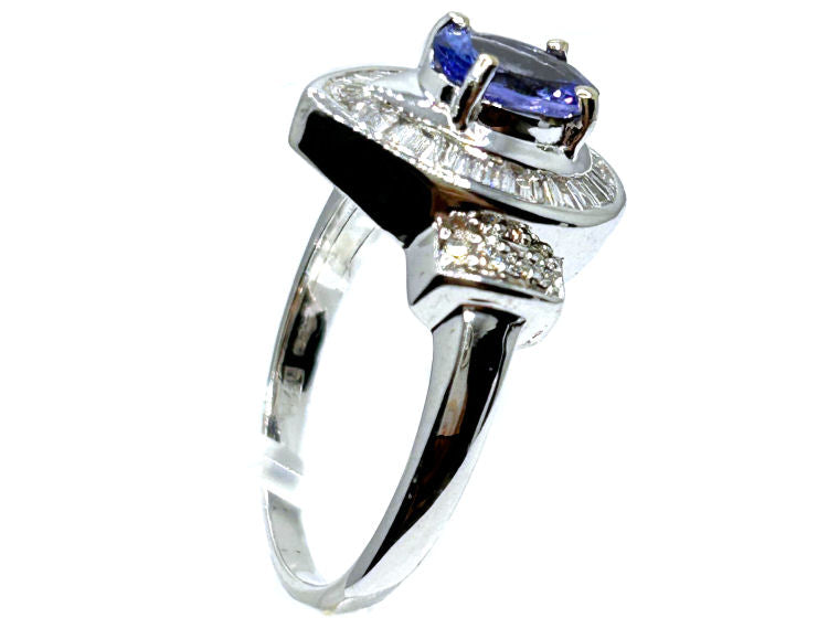1.90ct Tanzanite & Diamond Ring in 18K White Gold