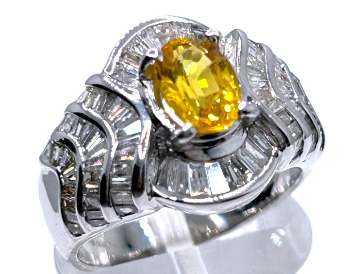 2.31ct Sapphire & Diamond Ring in 18K White Gold