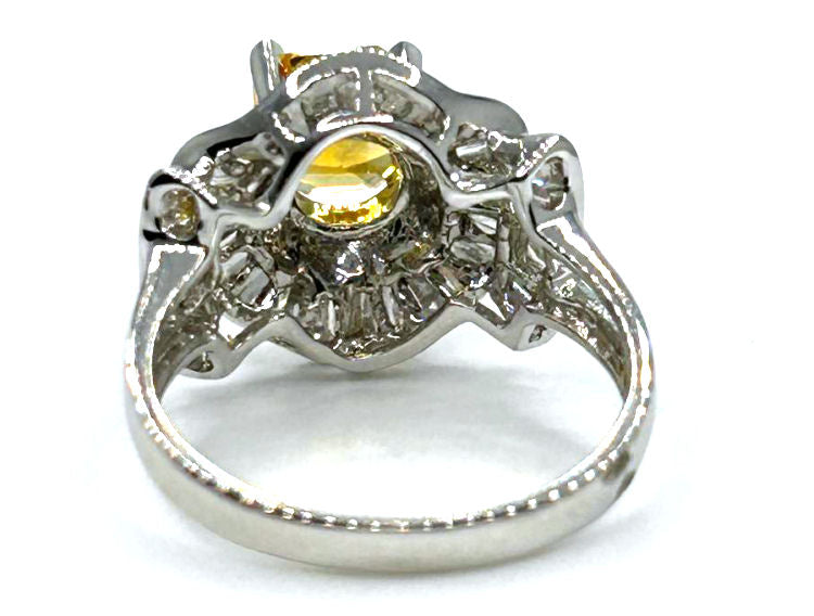2.05 Carat Sapphire Diamond Ring in 18k White Gold