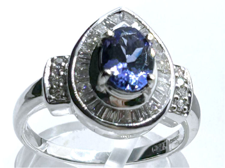 1.90ct Tanzanite & Diamond Ring in 18K White Gold