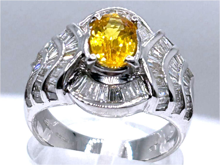 2.31ct Sapphire & Diamond Ring in 18K White Gold