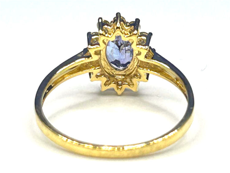 1.14ct Tanzanite & Diamond Ring in 14K Yellow Gold
