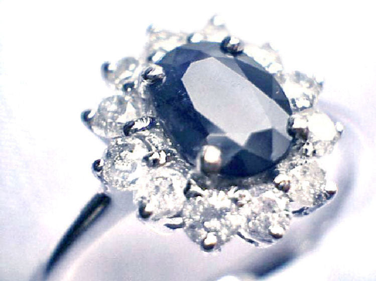 1.14ct Sapphire & Diamond Ring in 14K White Gold