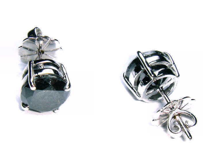 1.50ct Black Diamond Earrings in 14K White Gold