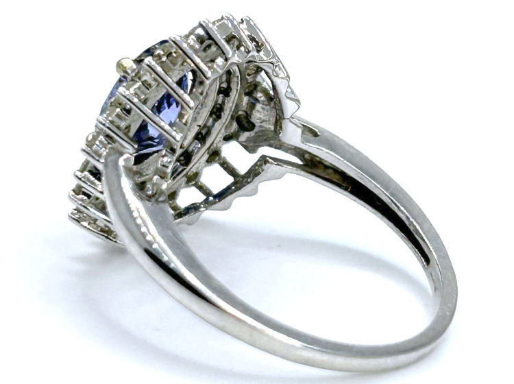 3.26 ctw Diamond and Tanzanite Set in 18K White Gold Ring