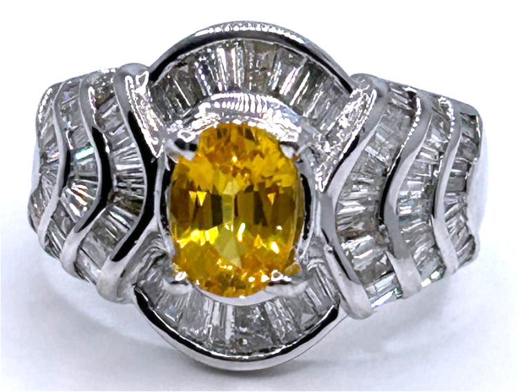 2.31ct Sapphire & Diamond Ring in 18K White Gold