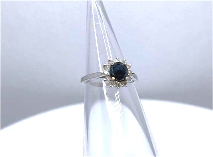 1.00ct Black & White Diamond Ring in 14K White Gold