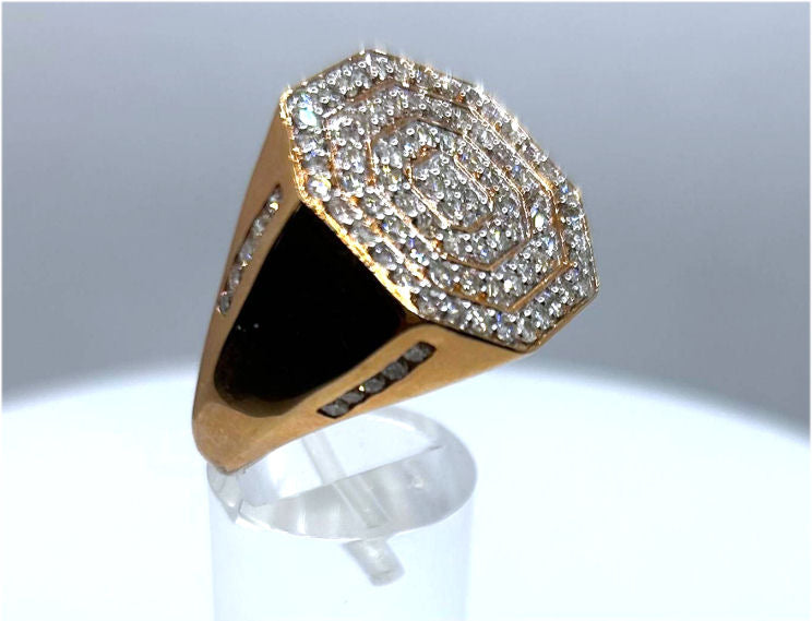 1.45ctw Diamond set in 10K Rose Gold Gent's Ring