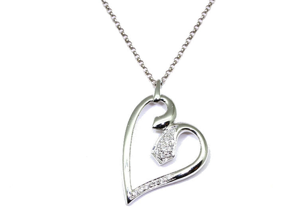 0.10ct Diamond Necklace in 18K White Gold - Necklace Length (42.00cm)