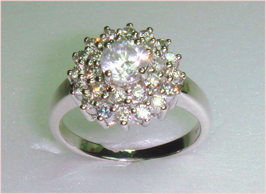 1.29ct Diamond Cluster Ring in 14K White Gold