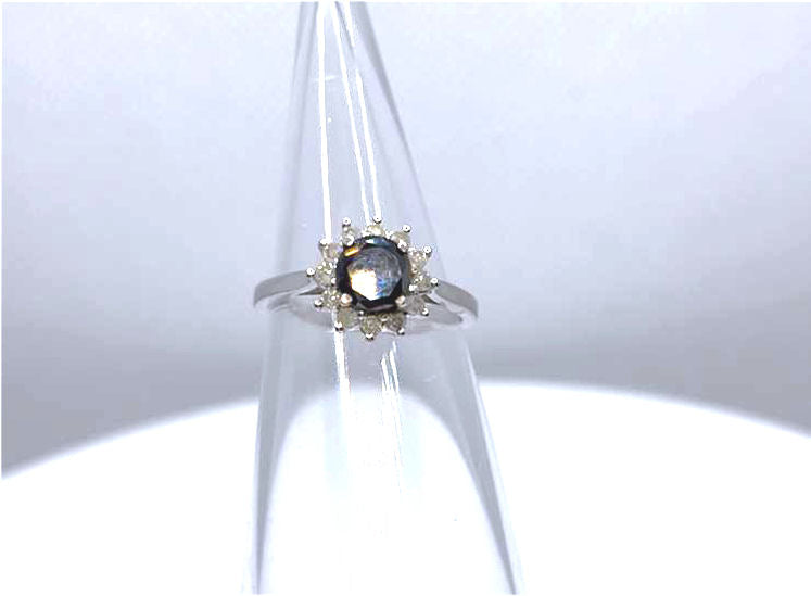 1.00ct Black & White Diamond Ring in 14K White Gold